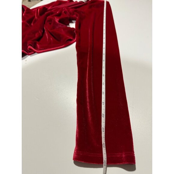 Hollister Women's Size L Red Velvet Long Sleeve Crop Top Sweatheart Valentine - Picture 9 of 9